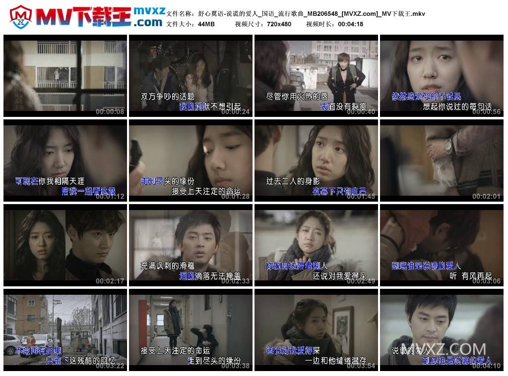 舒心翼语-说谎的爱人_国语_流行歌曲_MB206548